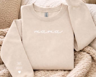 Custom Embroidered Mama Sweatshirt, Personalized Mom Embroidered Sweatshirt, Mother's Day Gift