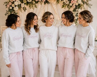 Personalized Bridesmaid Sweatshirt, Personalized Embroidered Sweatshirt