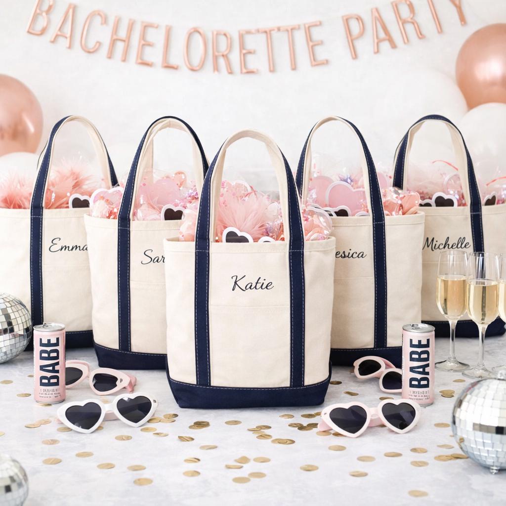 Personalized Embroidered Canvas Tote Bag, Bridesmaid Bachelorette ...