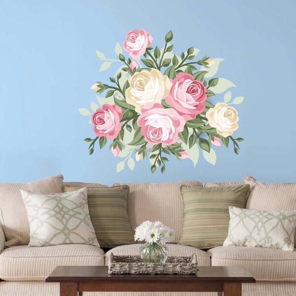 Rose Wall Decal Etsy