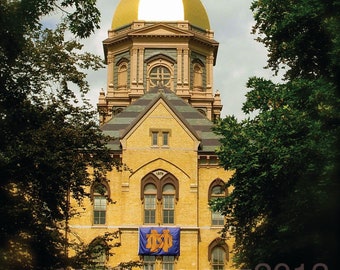 Notre Dame Decal, Bedroom Decor Teen, Golden Dome Decal, Fighting Irish Decal, Home Decor, Notre Dame Decor, Vinyl Wall Decal, by Abby Smith