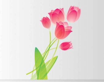Tulip Wall Decal, Floral Wall Decal, Flower Decal, Vinyl Wall Decal, Home Decor, Girl's Bedroom Decal, Tulips, Infinite Graphics,