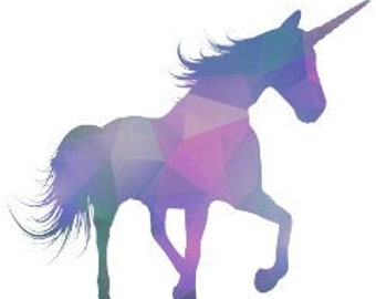 Geometric Unicorn Wall Decal: Vinyl Sticker, Girl's Bedroom Decor