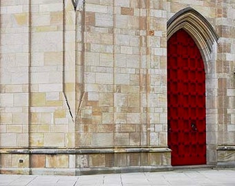 Red Door Photo Decal, Vinyl Wall Decal, Cathedral Of Learning, Photo by Abby Smith, Red Door, Home Decor, Vinyl Graphics, Photo Art,