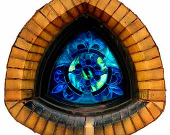Blue Stained Glass Window Vinyl Decal - Pittsburgh PA Art