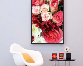 Floral Print, Red Roses Print, Pink Roses Print, Floral Photography, Photo by Abby Smith, Home Decor, Photo of Flowers, Flowers, Wall Art