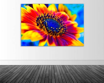 Abstract Sunflower Decal, Vinyl Wall Decal, Wall Mural, Floral Decal, Photo by Abby Smith, Sunflower, Floral Wall Graphic, Home Decor, Mural