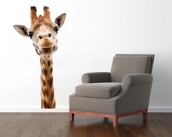 Giraffe Decal, Zoo Animal Decal, Giraffe Photography, Vinyl Wall Decal, Giraffe Head Decal, Giraffe Home Decor, Nursery Giraffe, Art,