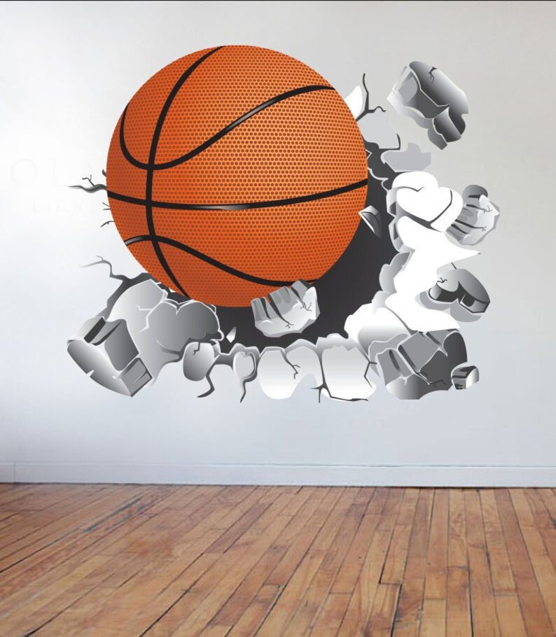 Basketball Wall Decal Basketball Sticker Vinyl Wall Sticker Etsy