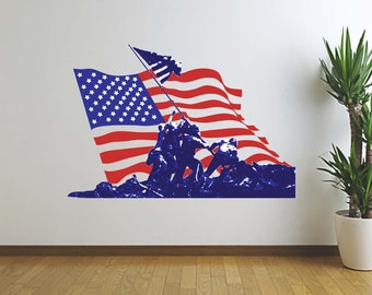 Iwo Jima Decal, Military Wall Decal, Marine Corp Decal, Vinyl Wall Decal, Patriotic Wall Decal, American Wall Decal, Vinyl Wall Graphics