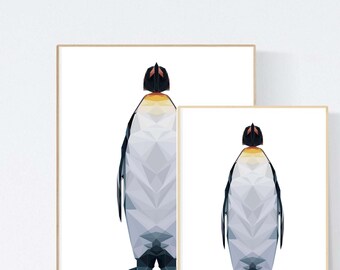 Penguin Polygonal Art, Abstract Print, Penguin Art, Symmetric Design, Modern Art, Infinite Graphics, Design by Abby Smith, Geometric Art