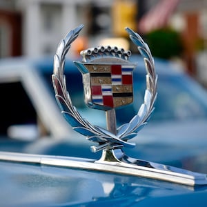 Cadillac Photo Decal, Hood Ornament, Automobile Art, Garage Decor, Man Cave Decor, Photo by Abby Smith, Classic Car Art, Vinyl Wall Decal