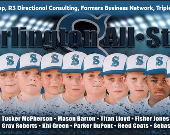 Custom Team Sports Banner: Digital File, Sponsor & Player Options