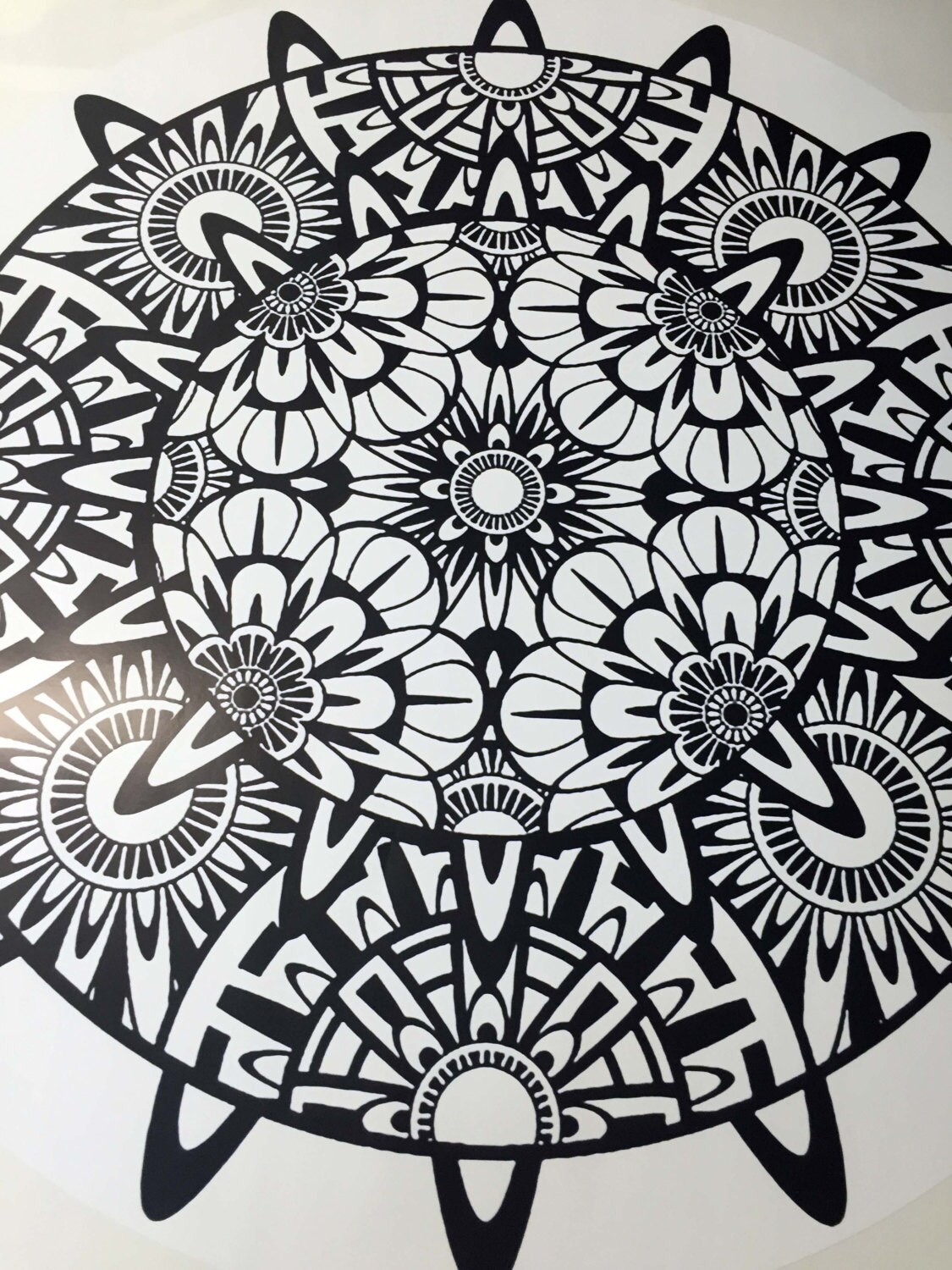 Download Coloring Decal, Vinyl Mandala Decal, Art Project, Vinyl Wall Art, Mandala Coloring Decal, Adult ...