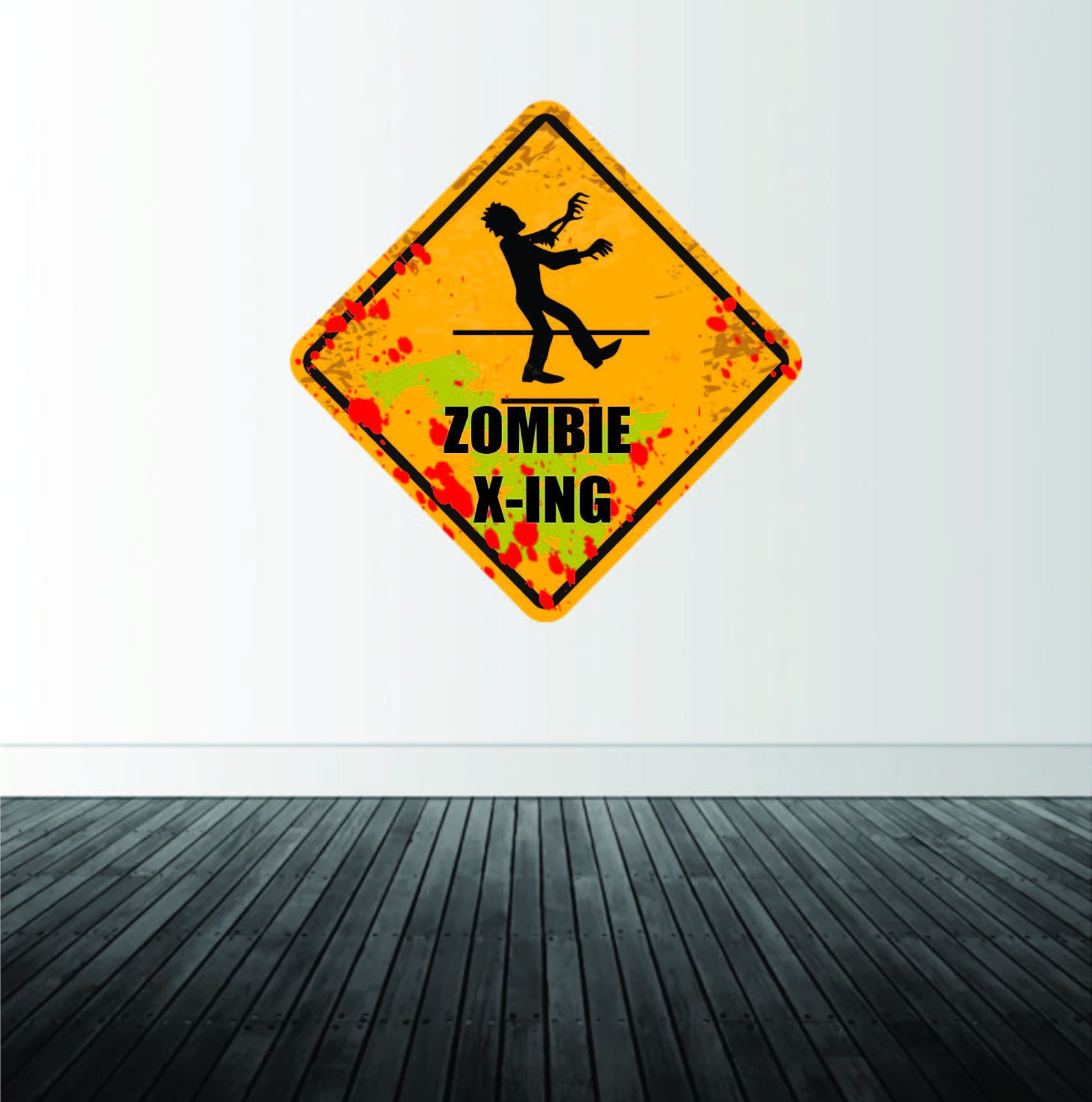 Zombie Wall Decal Zombie Apocalypse Decal Removable Wall Etsy