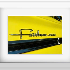 1964 Yellow Ford Fairlane, Photography, Automotive Photo, Ford Photography, Vintage Car Photo, Ford Fairlane Photo, Vintage Fairlane, Auto