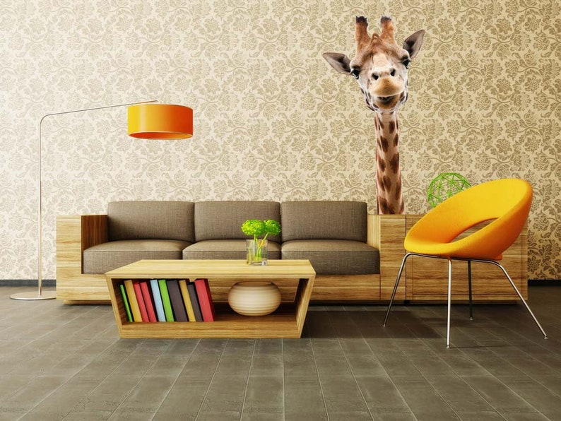 Giraffe Wall Decal Zoo Animal Decal Giraffe Photography | Etsy