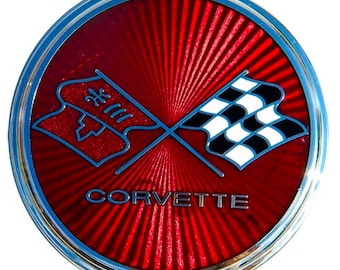 1970's Corvette Decal, 70's Corvette Emblem Decal, Corvette Photo, Vinyl Wall Decal, Classic Car Decal, Photo by Abby Smith, Wall Decal