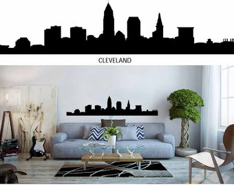 City Skyline Decal, Skyline Silhouette, Vinyl Wall Decals, City Wall Decals, Cleveland, Detroit, NYC, Miami Skyline, Infinite Graphics, Art