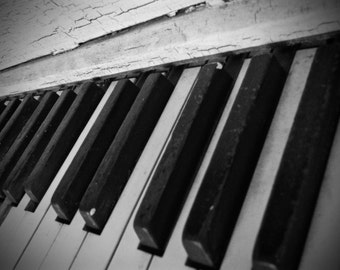 Vintage Piano, Photography, Musical Decor, Girl's Bedroom Decor, Photo by Abby Smith, Rustic Piano Keys, Infinite Graphics, Home Decor