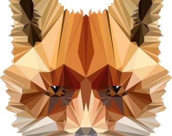 Fox Illustration, Polygonal Fox, Abstract Print, Fox Art, Symmetric Design, Modern Art, Infinite Graphics, Design by Abby Smith, Geometric