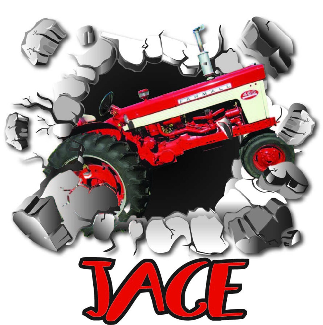 Red Tractor Wall Decal, Farm Decor, Removable Wall Sticker, Farmall