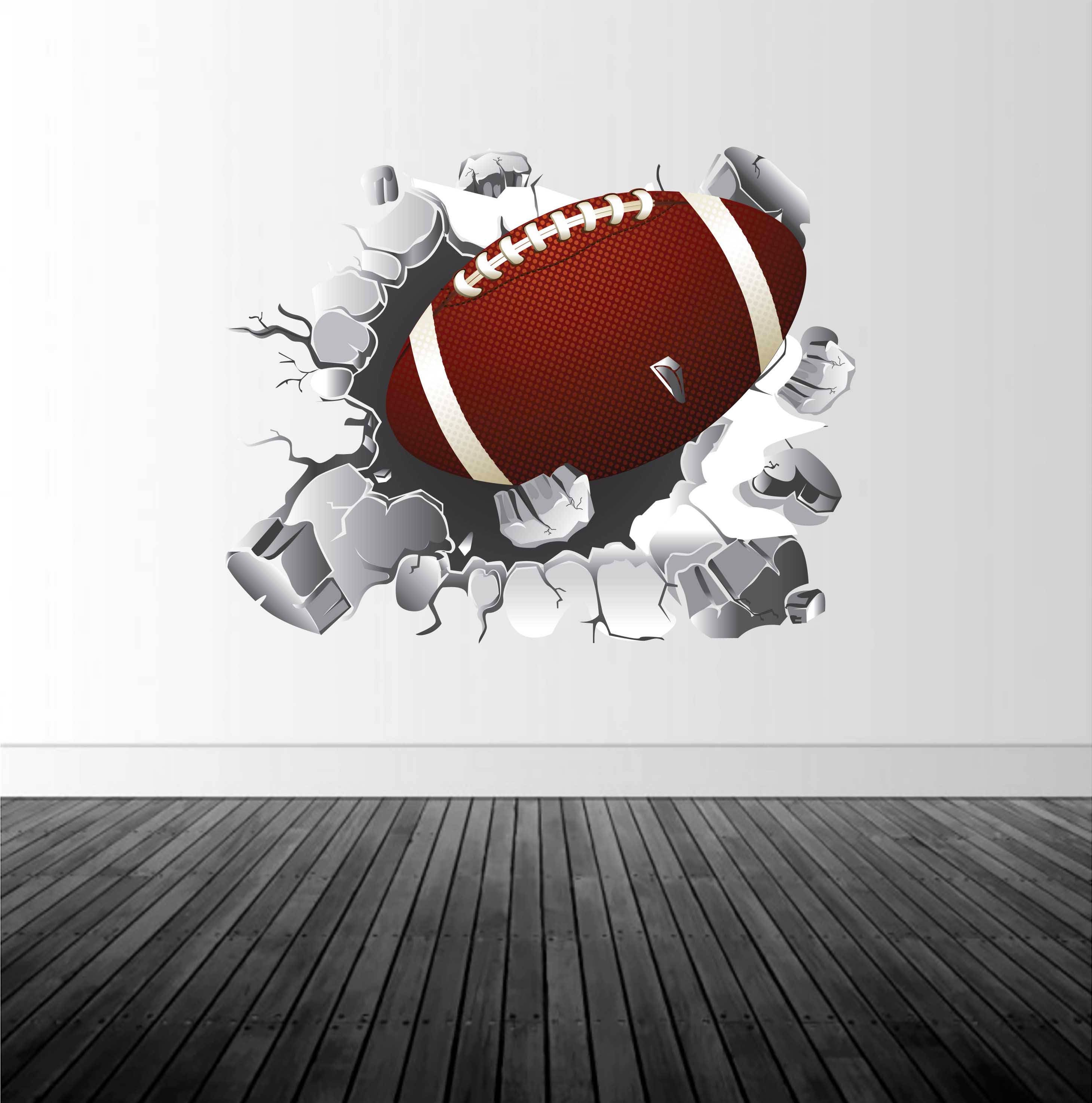 Football Wall Decal Football Decor Vinyl Wall Graphics Etsy