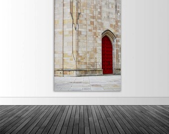 Red Door Photo Decal, Vinyl Wall Decal, Cathedral Of Learning, Photo by Abby Smith, Red Door, Home Decor, Vinyl Graphics, Photo Art,