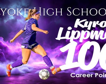 Custom Vinyl Sports Banner: 100 Hits, Wins, Accomplishment Banner