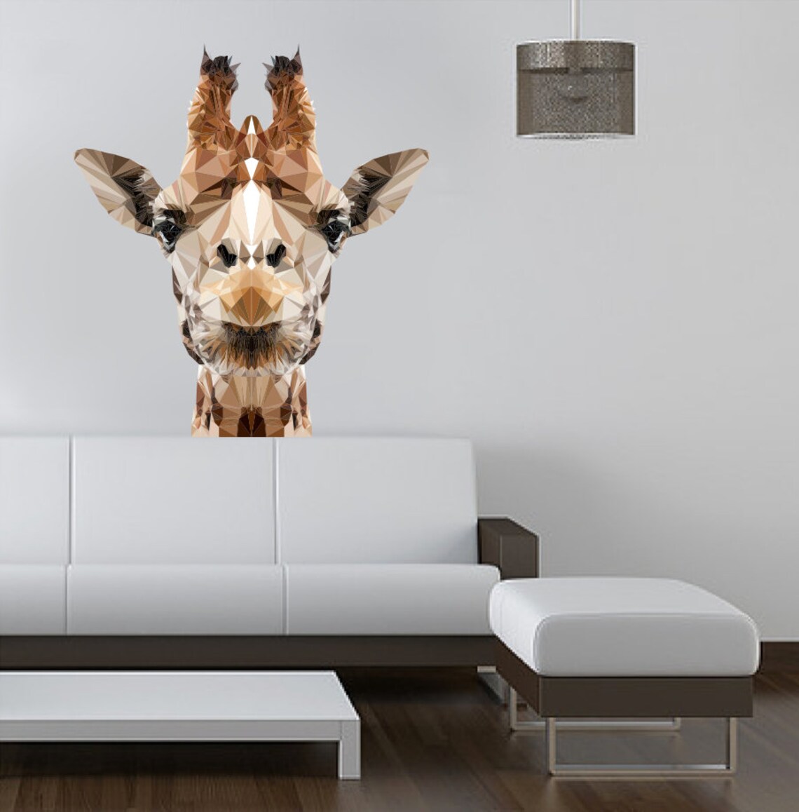 Giraffe Wall Decal Giraffe Sticker Polygonal Giraffe Etsy