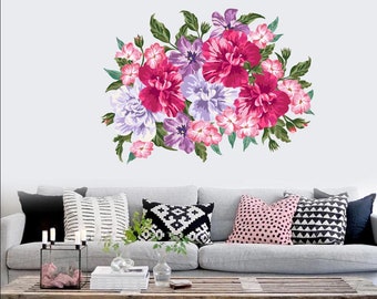 Vintage Flower Decal, Pink Vintage Floral, Vinyl Wall Decal, Vintage Flowers, Vinyl Wall Graphics, Infinite Graphics, Home Decor, Floral Art