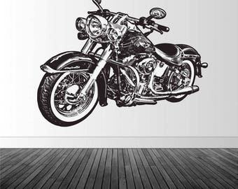 Motorcycle Wall Decal, Vinyl Wall Decal, Removable Wall Decal, Wall Art, Vinyl Decal, Removable Sticker, Vinyl Graphics, Infinite Graphics