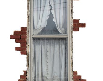 Brick Window Vinyl Wall Decal: Rustic Home Decor