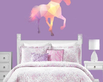 Unicorn Wall Decal, Geometric Unicorn, Vinyl Wall Decal, Girl's Bedroom Decor, Unicorn Sticker, Bedroom Decor, Geometric Accent, Unicorn Art