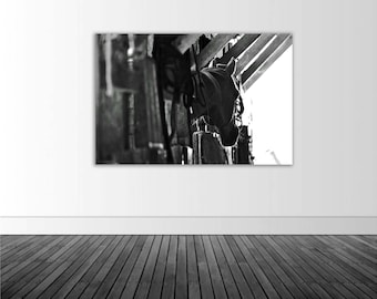 Horse Wall Art, Horse Decal, Vinyl Wall Decal, BW Photography, Photo by Abby Smith, Horse Barn Photo, Vinyl Graphics, Home Decor, Stickers