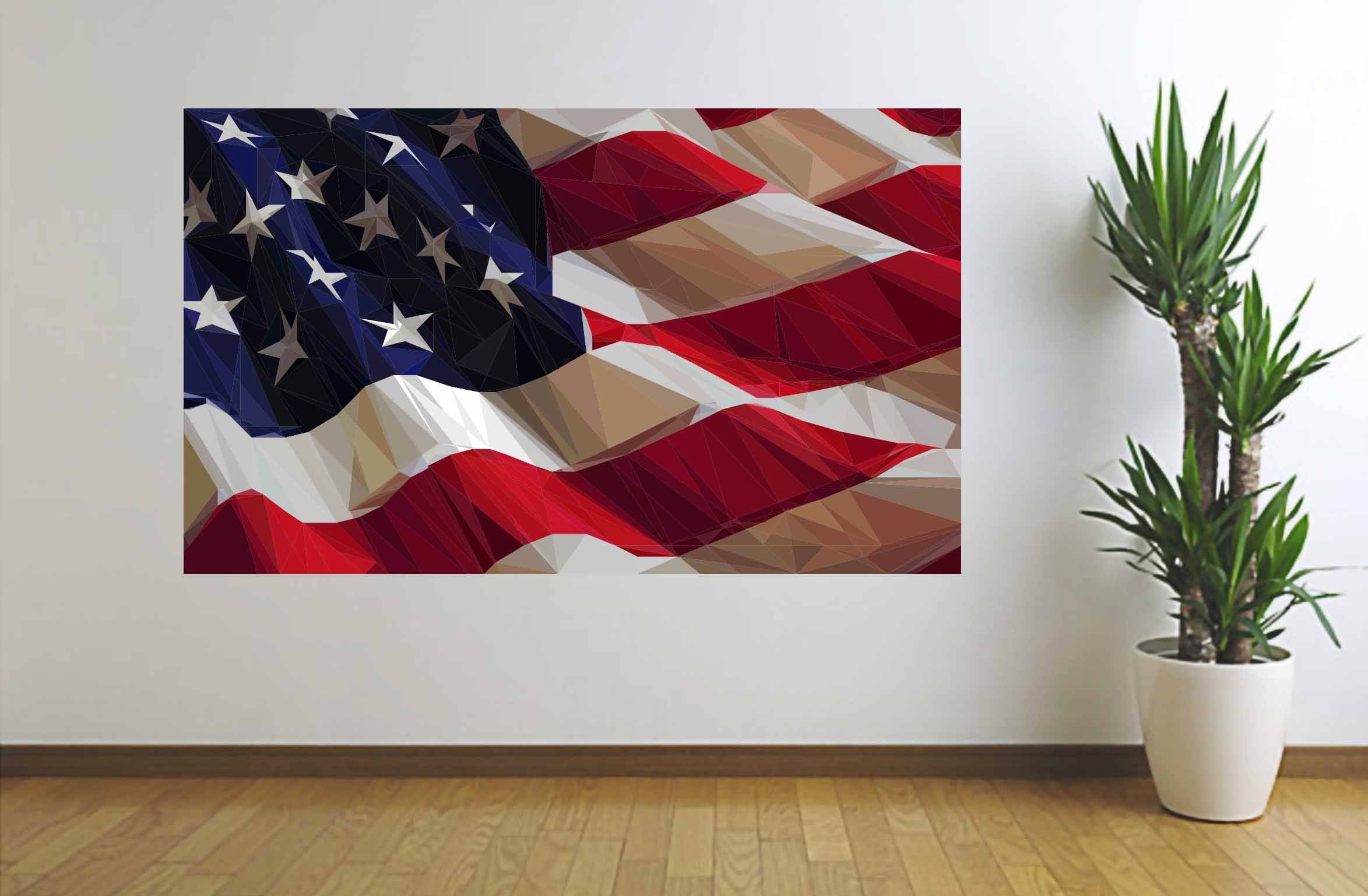 American Flag Art, Abstract U.S. Flag, Polygonal Flag, Low Poly Art, Vinyl  Wall Decal, Wall Sticker, Infinite Graphics, Home Decor, Wall Art