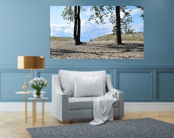 Beach Scape Repositionable Vinyl Wall Decal: Presque Isle Photography