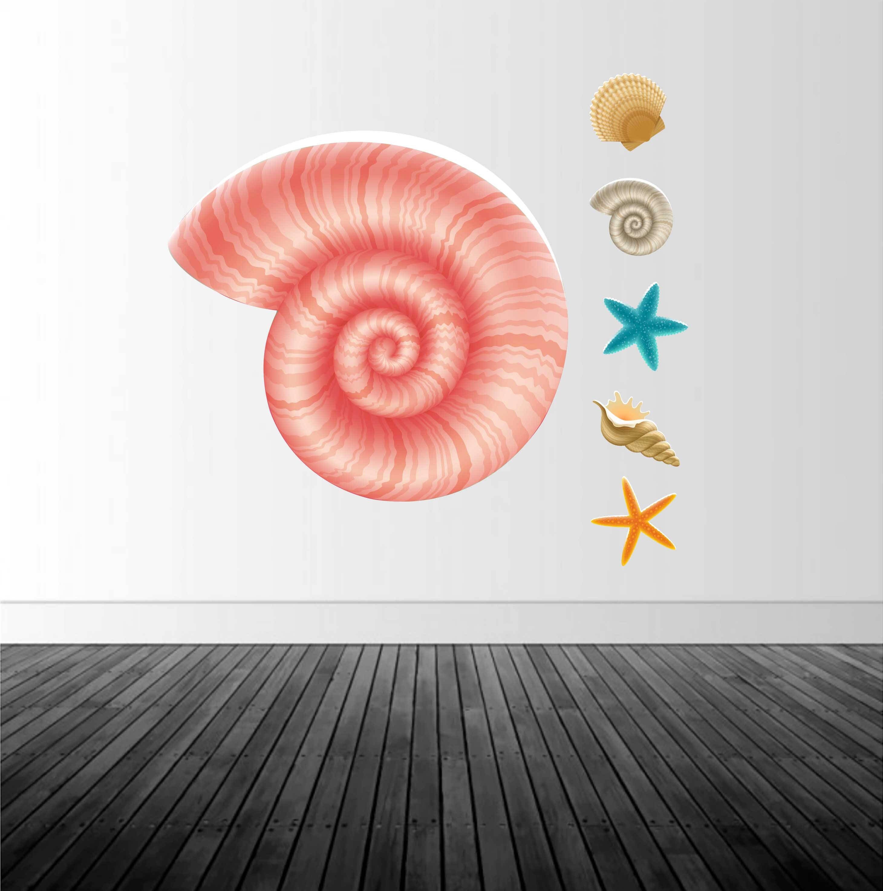 Seashell Wall Decal, Seashell Decor, Vinyl Wall Decal, Seashell Decal
