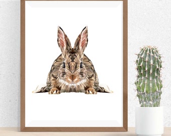 Rabbit Print, Polygonal Art, Abstract Print, Rabbit Art, Symmetric Design, Modern Art, Infinite Graphics, by Abby Smith, Geometric Accent