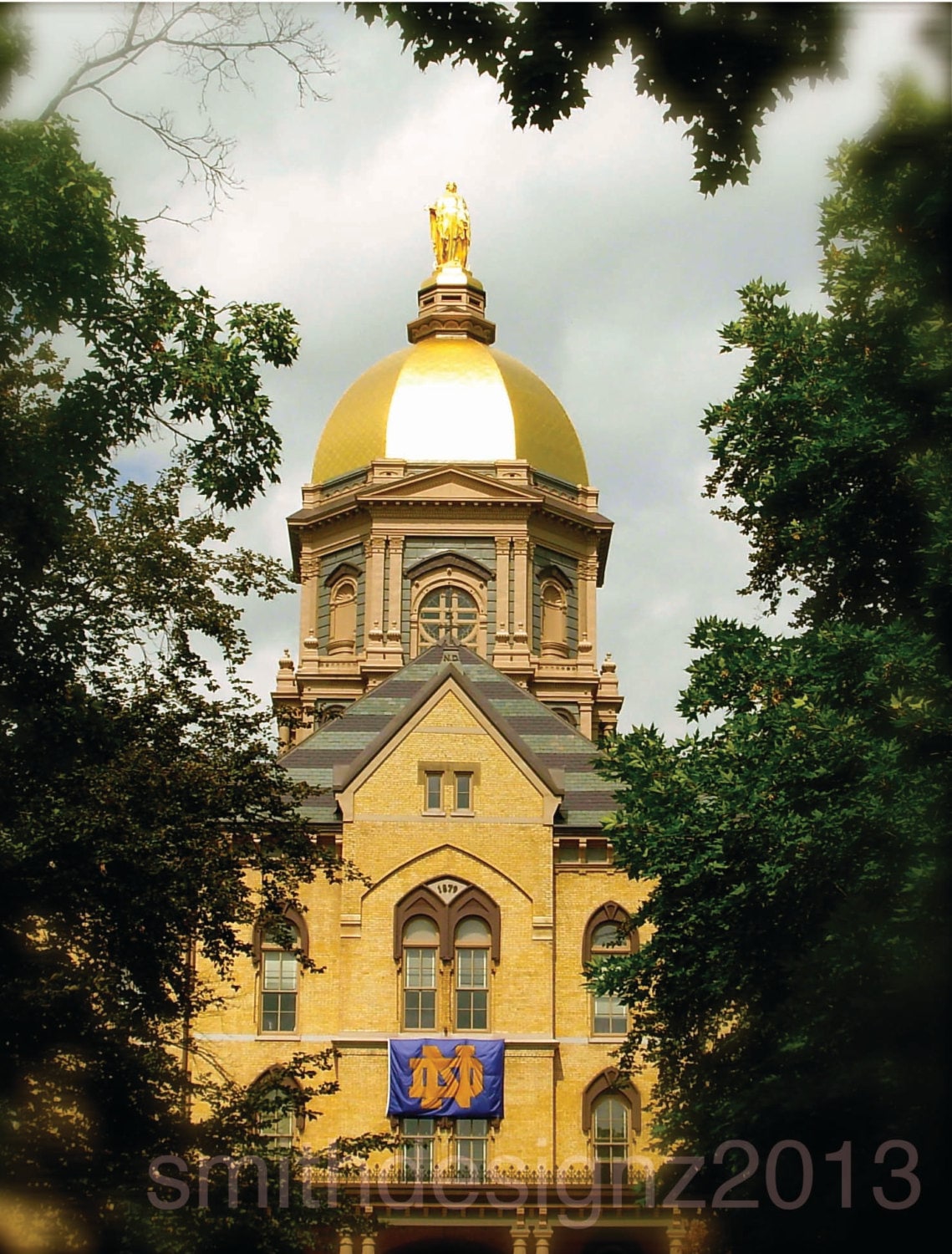 University of Notre Dame , The Golden Dome, Home Decor, ND Photography