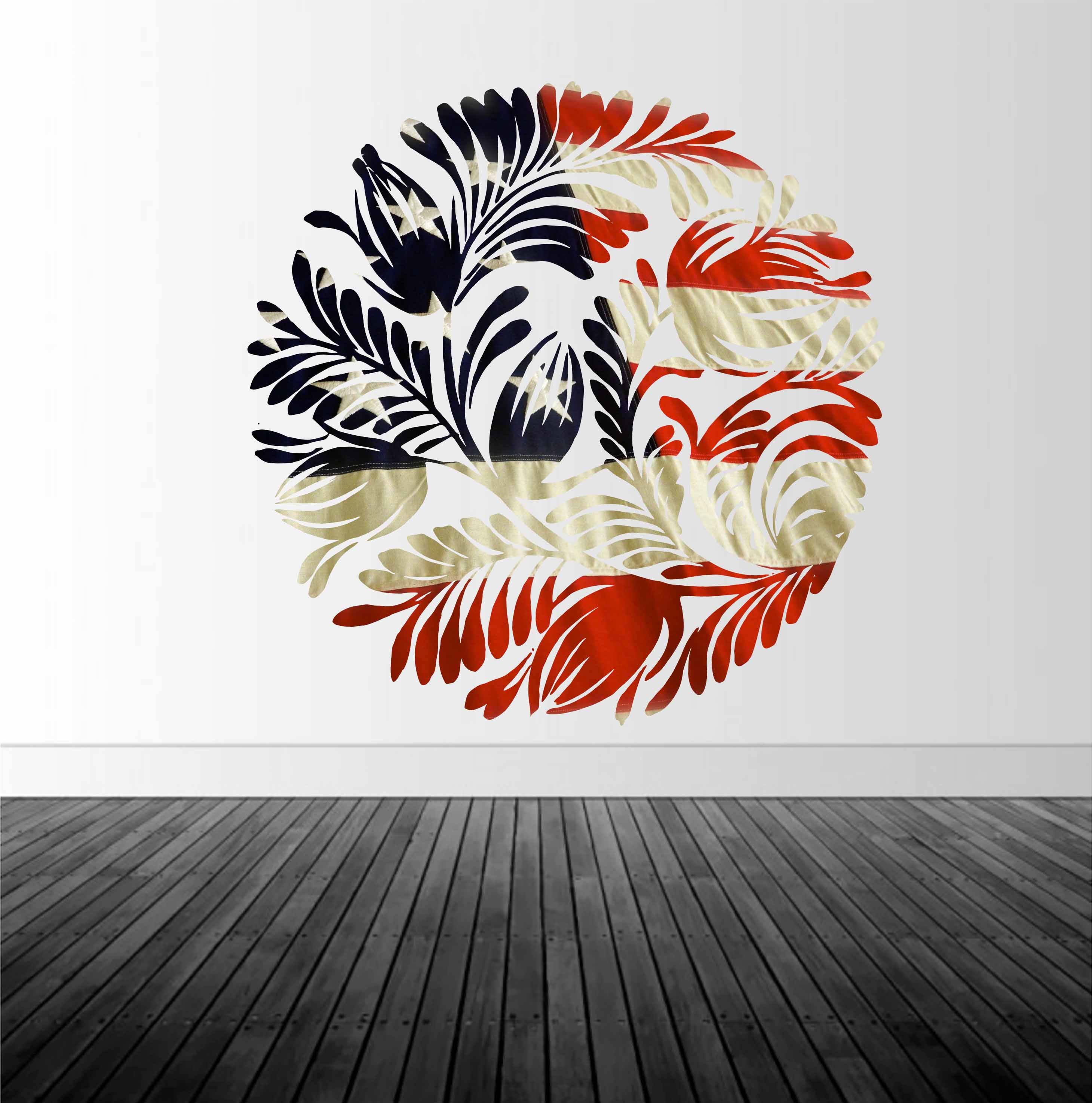 Flag Wall Decal, Vinyl Wall Decal, Wall Sticker, Rustic Wall Decal