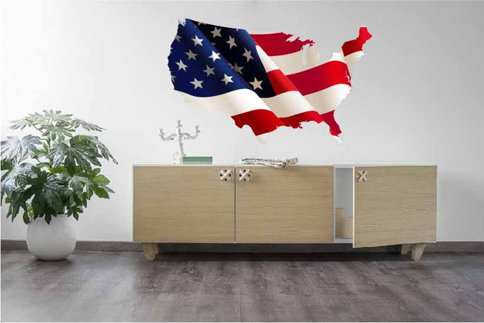 American Flag Wall Decal United States Decal Vinyl Wall Etsy