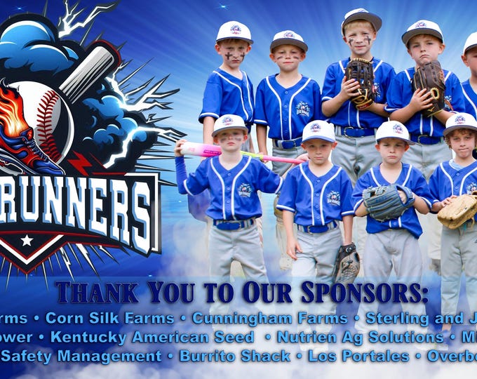 Featured listing image: Custom Vinyl Sports Banner: Personalized Team Banner