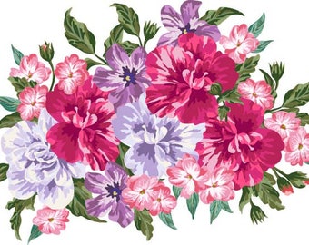 Pink Vintage Floral Repositionable Vinyl Wall Decal: Peel & Stick Home Decor