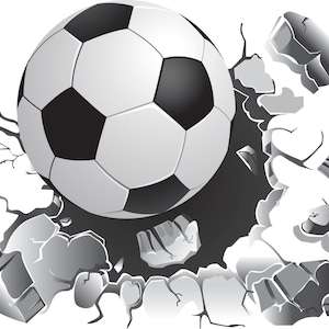 Soccer Wall Decal, Soccer Ball Decal, Wall Sticker, Soccer Decor, Soccer Sticker, Vinyl Wall Sticker, Sports Decal, Removable Wall Art,