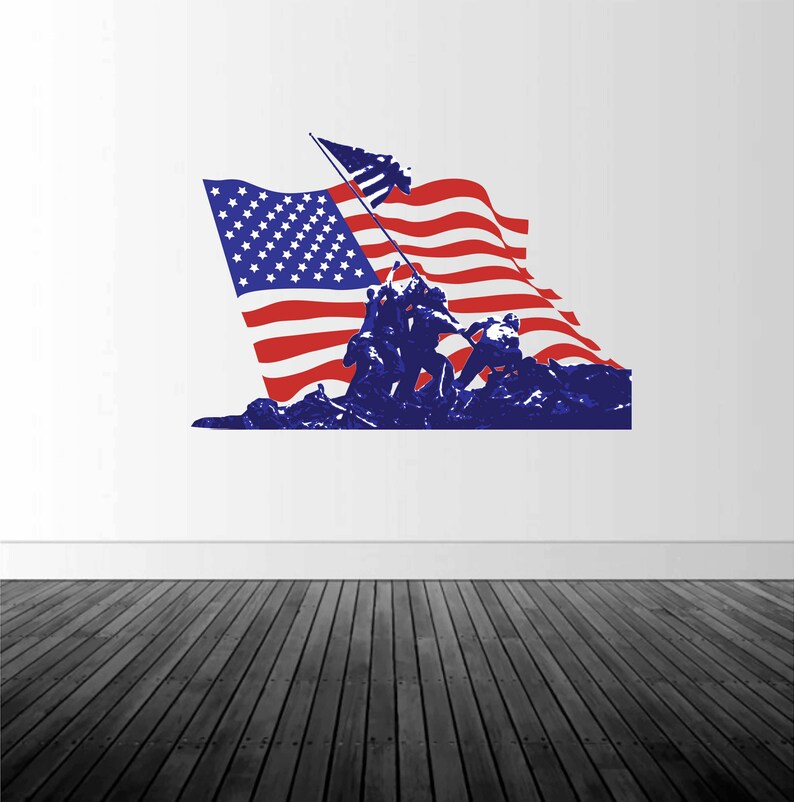 Iwo Jima Decal Military Wall Decal Marine Corps Decal Vinyl Etsy