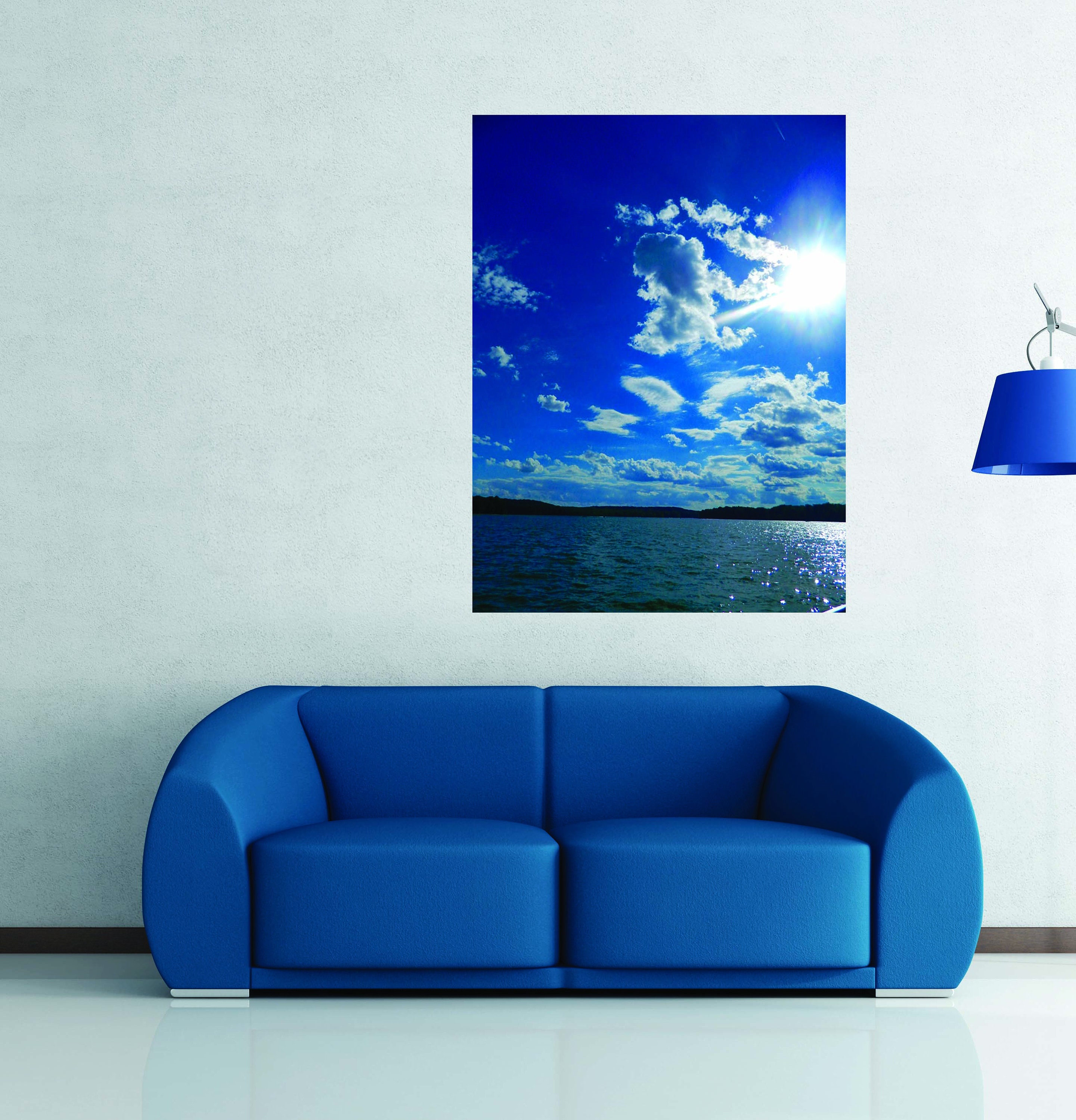 Summer Lake Decal, Water Wall Mural, Landscape Wall Decal, Lake