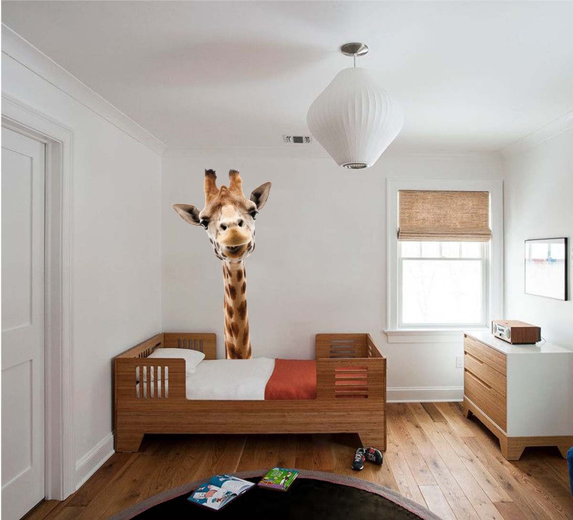 Giraffe Wall Decal Zoo Animal Decal Giraffe Photography Etsy