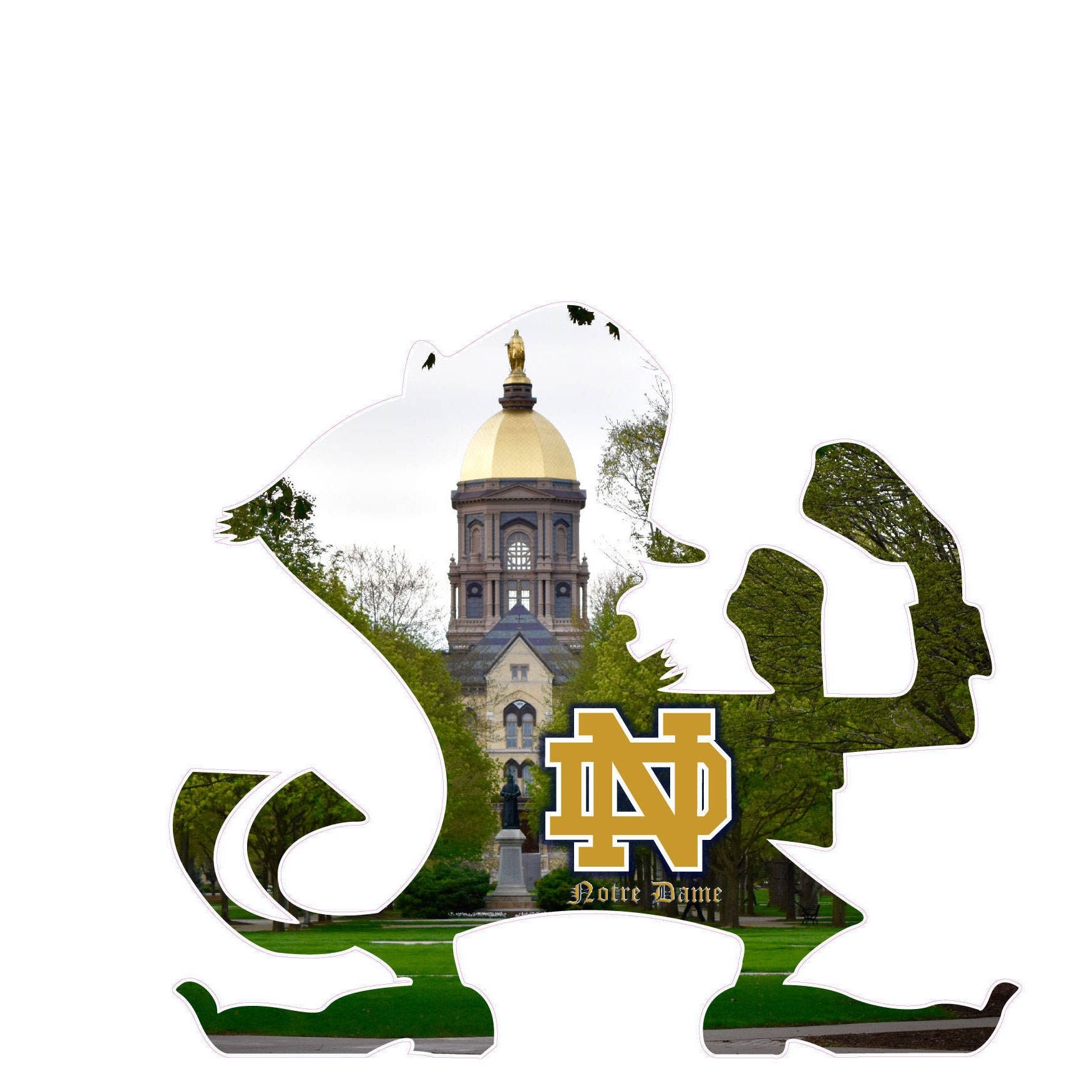  (2 Pack) Notre Dame 4w x 3h Premium Die-Cut Vinyl Decal for  Auto Decal, Laptops, Yeti, Gear, Best value with Quality : Handmade Products