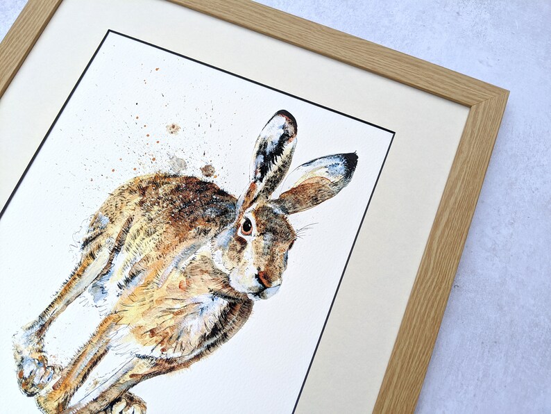 Mounted Limited Edition Giclee Print of 'Forest Gump' Hare image 3